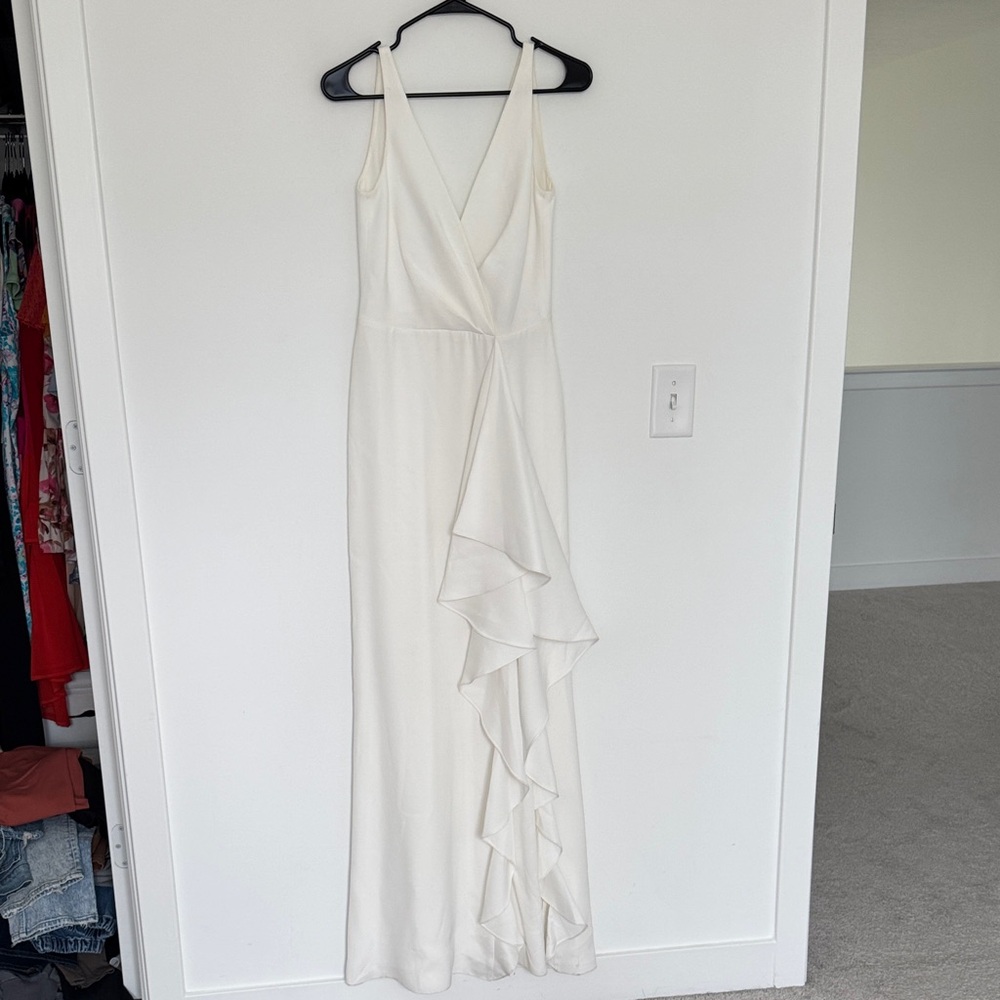 Sachin & Babi Courtney Ruffle Maxi Gown, Off White Ivory - Size 0 - Picture 2 of 9